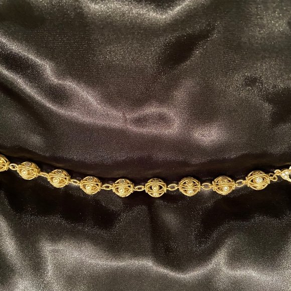 ** HP ** Judith Ripka 14K Yellow Gold-Clad Sterling Silver Truffle Bead Bracelet - Picture 2 of 5